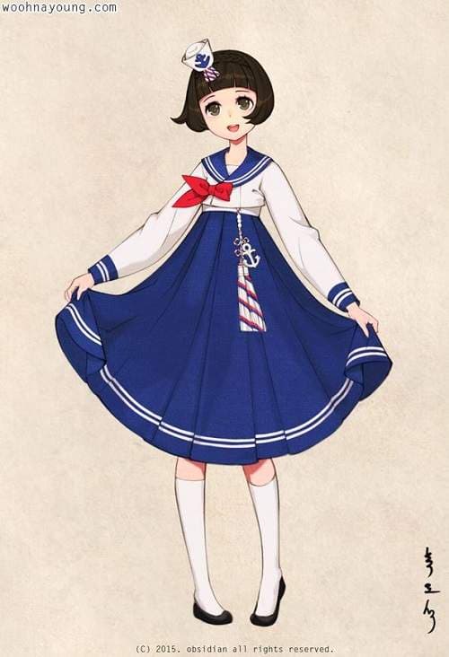 古典萌娘《韩服初音》想不到韩服与双马尾也能这么萌