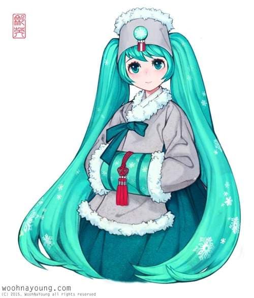 古典萌娘《韩服初音》想不到韩服与双马尾也能这么萌