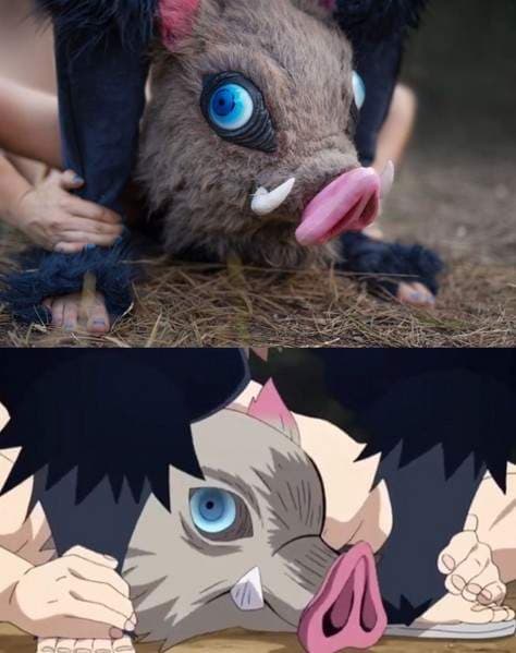 本欲斥奈何大《胸肌最巨伊之助》知名coser「JESSICA」的鬼灭之刃角色扮演