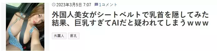《因胸部太大而被怀疑是AI绘图的美女》看了图片我想下辈子转生成安全带