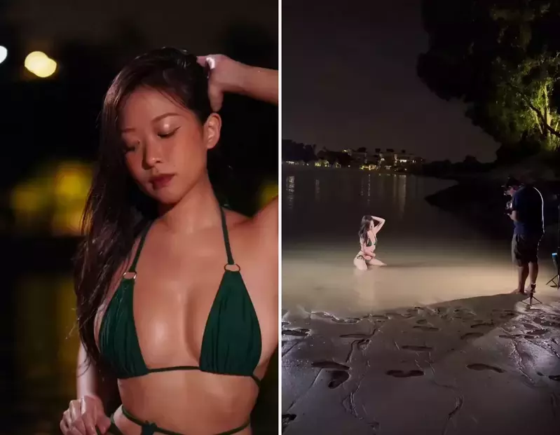 《写真拍摄现场模样》那些超辣性感照的背后，是摄影师不断乔乔乔出来的结果