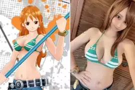 女coser还原《真人版娜美》网友表示：这才是最正确的乳量❤