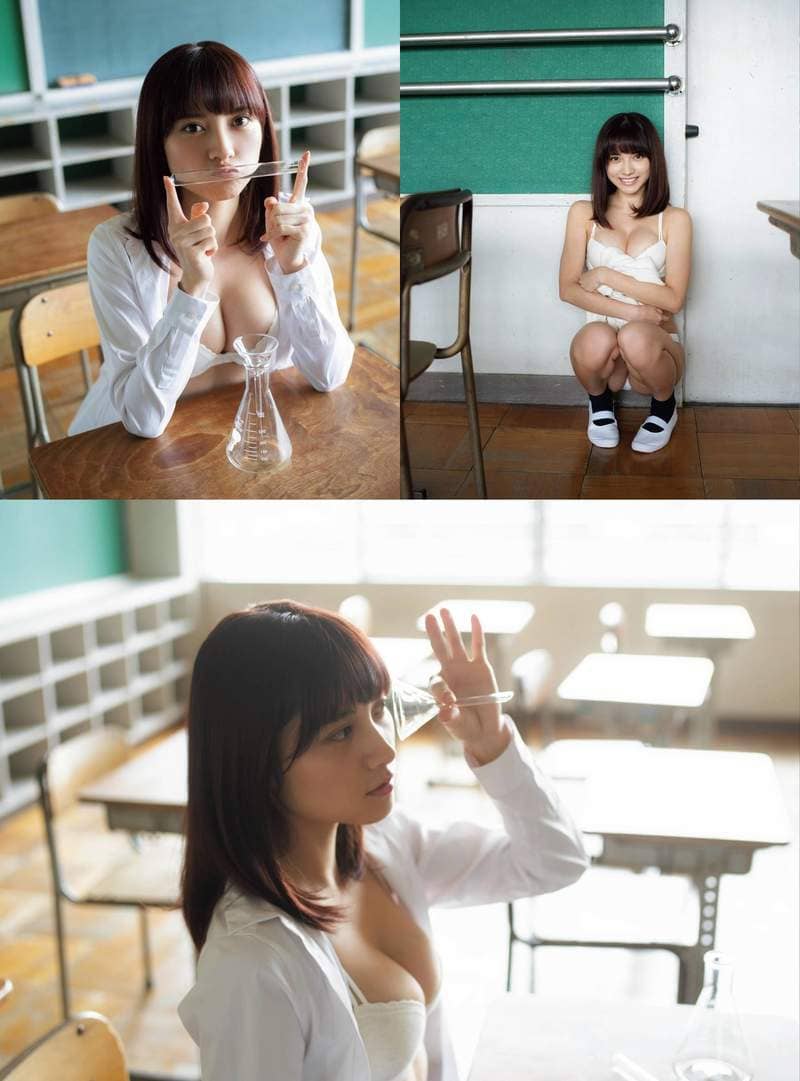 写真偶像小护士《桃月梨子》最新杂志写真挑战女高中生制服美照