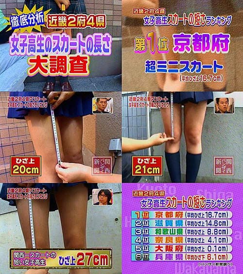 制服迷你裙排行　日本女子高中生裙子最短的地区