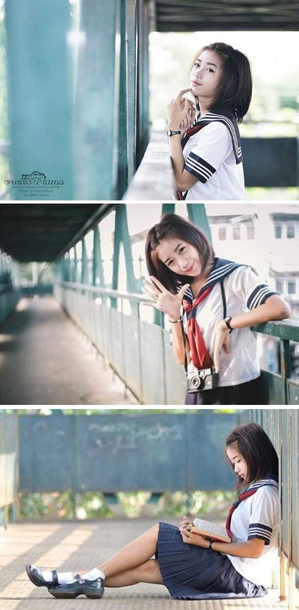 《泰爱短发妹》青春洋溢的水手服萌美眉