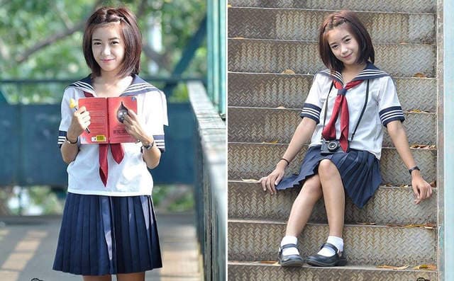 《泰爱短发妹》青春洋溢的水手服萌美眉