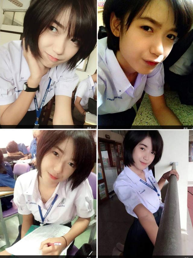 《泰爱短发妹》青春洋溢的水手服萌美眉