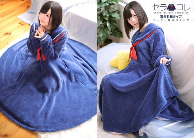 《水手服睡衣冬季版》毛绒绒的感觉让可爱度大大倍增～❤