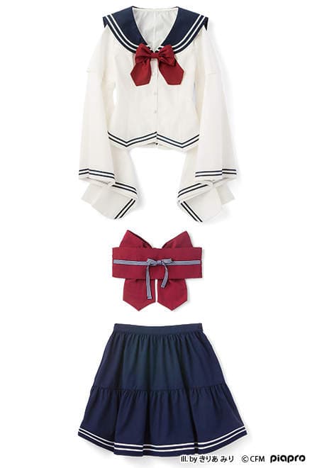 初音未来妄想商品《和服风水手服》一般的水手服不够看～还要结合点巫女风格才够萌