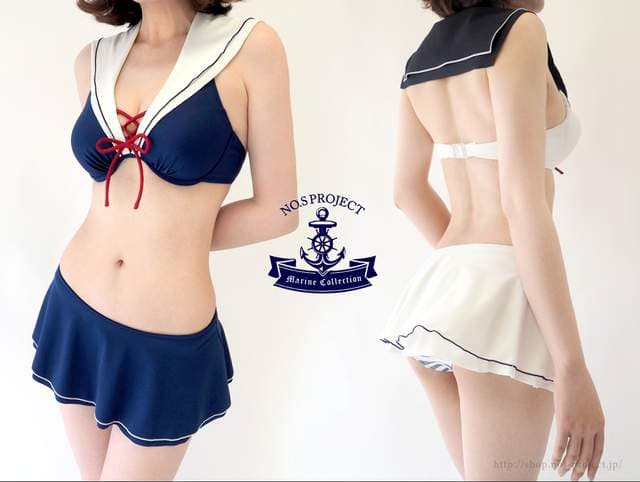 水手服x条纹内裤《水手服泳装》若隐若现的最强方程式
