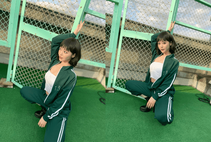 AV女优【小仓由菜】惹火扮鱿鱼游戏！D罩杯撑起运动服全网轰动